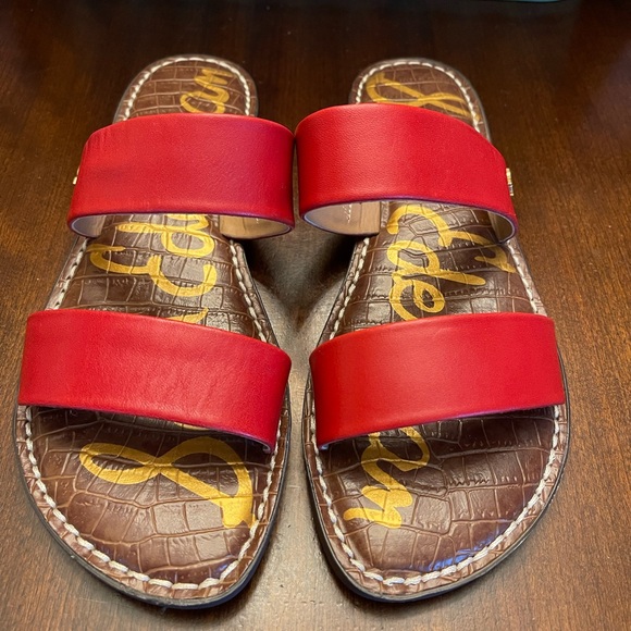 NWOT Sam Edelman Women's Bold Red Slide Sandals - Picture 2 of 8